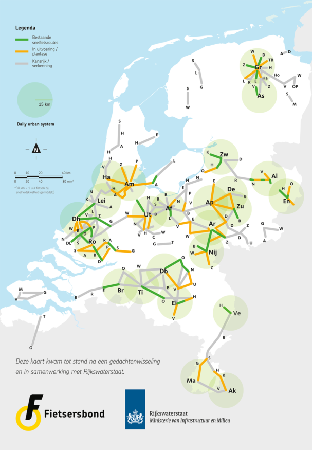 Routekaart Snelfietsroutes