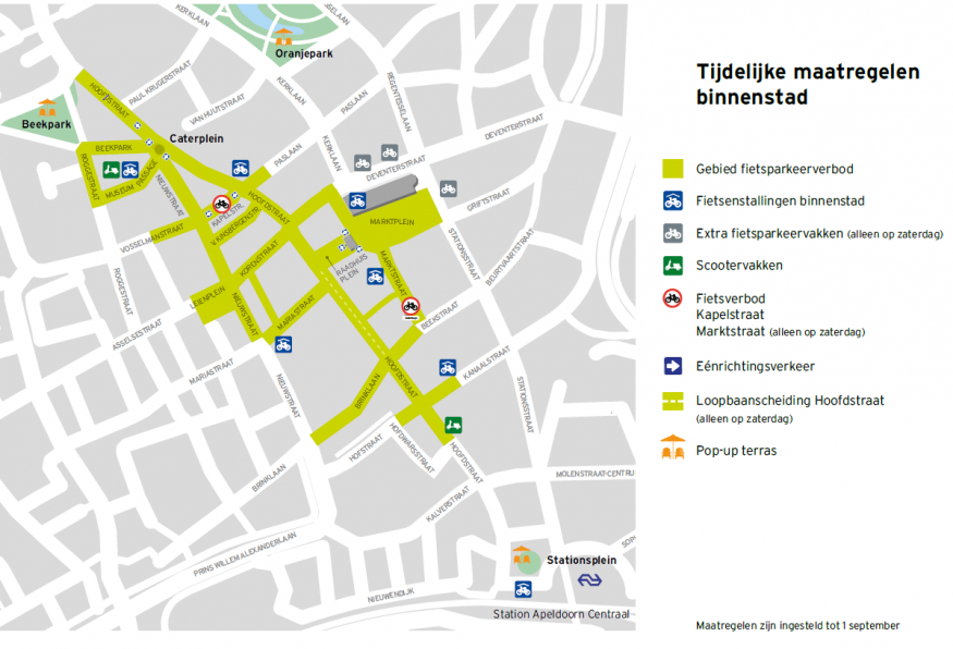 Kaartje fiets- en scooterplekken