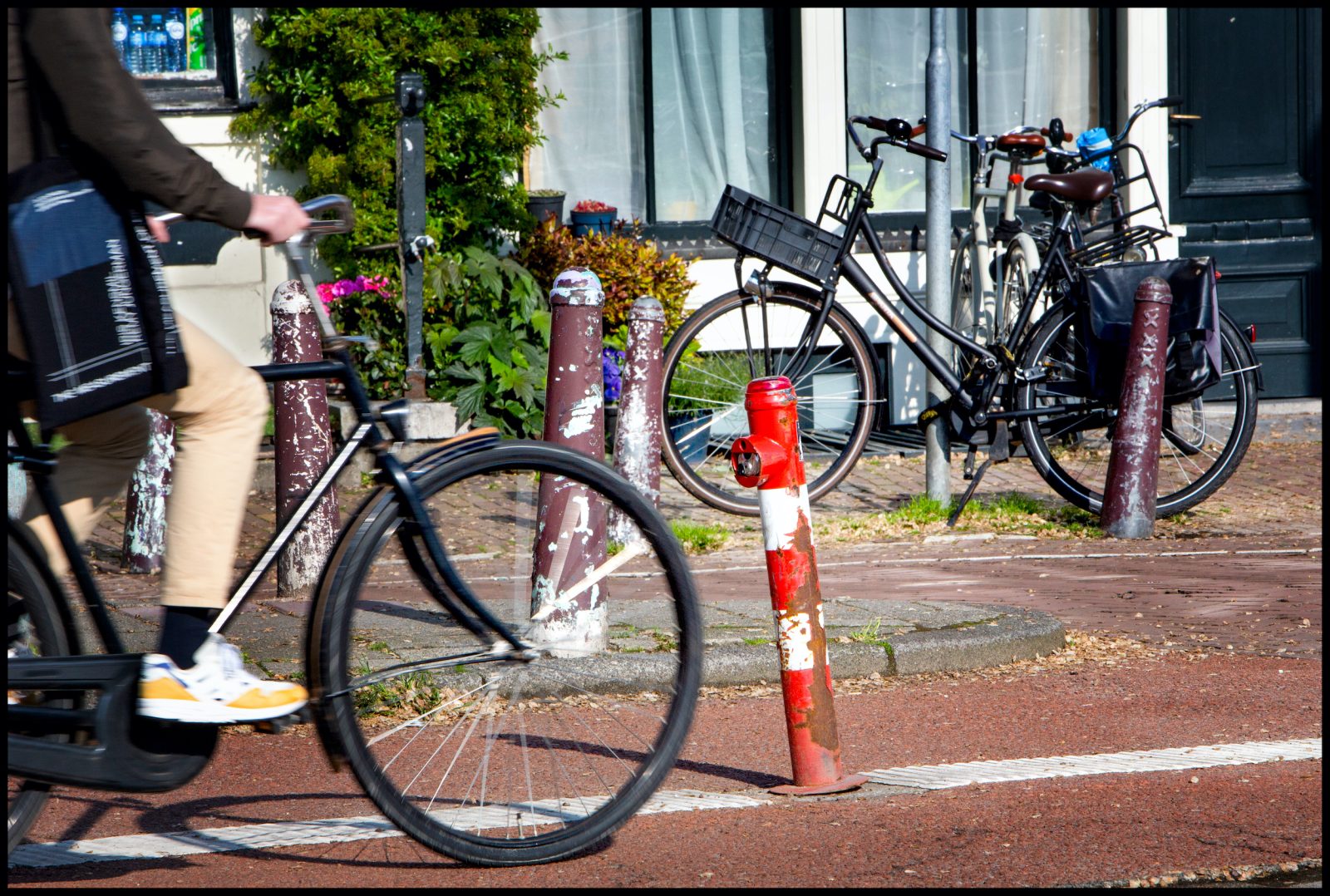 Paaltjes op het fietspad Fietsersbond
